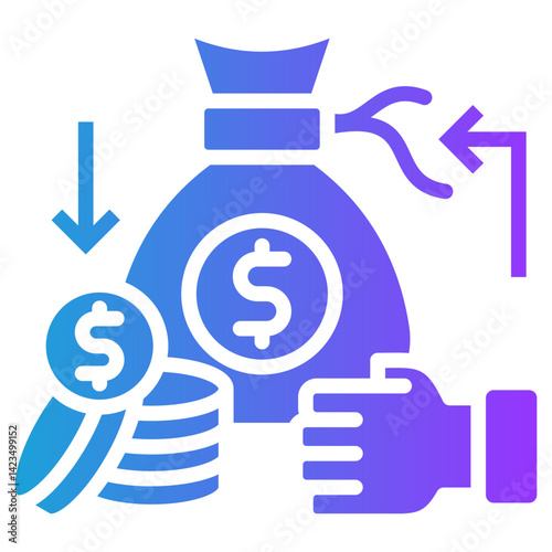 Passive Income glyph gradient icon