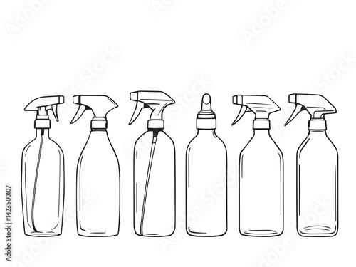 Disinfectant Spray vector line art illustration