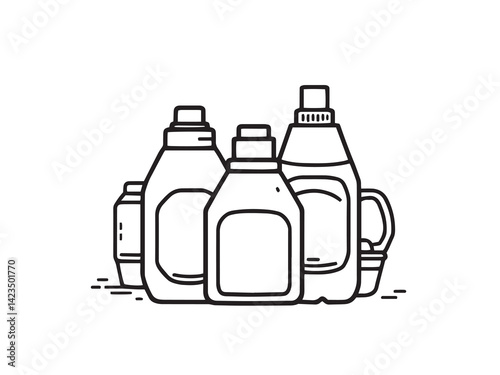Fabric Softener vector line art illustration