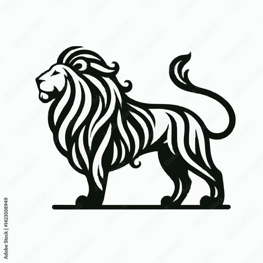 Fototapeta premium The lion black and white