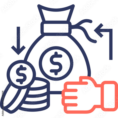 Passive Income line color icon