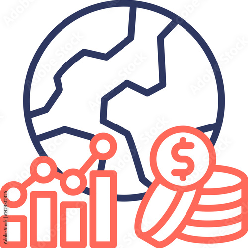 Economy line color icon