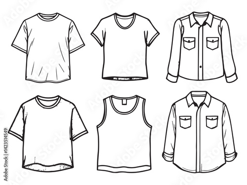 Mesh shirt vector line art illustration