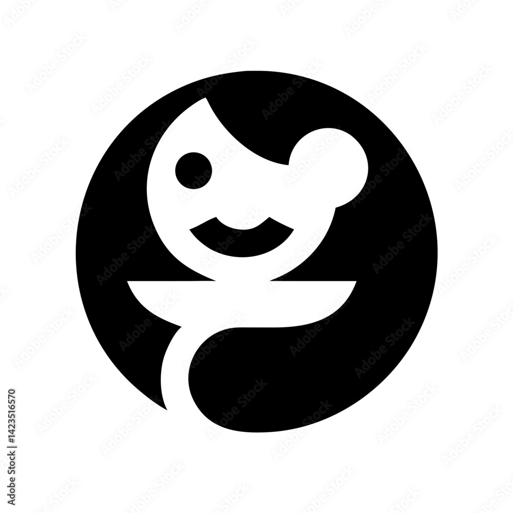 Solid Black Background Image of children logo and icon . Solid Black Background Image of children logo and icon .