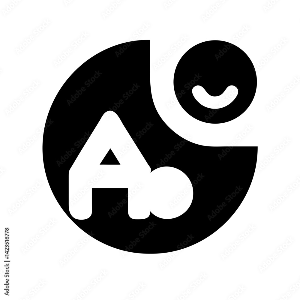 Solid Black Background Image of children logo and icon . Solid Black Background Image of children logo and icon .