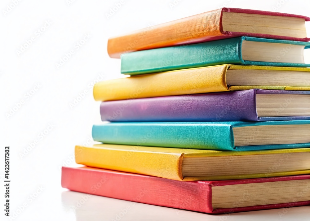 Stack of Books Isolated on White Background - Studio Portrait Stack of Books Isolated on White Background - Studio Portrait