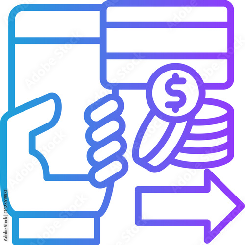 Payment line gradient icon
