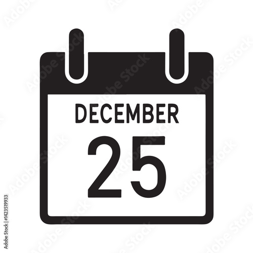 December 25 calendar vector illustration in flat style