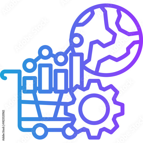 Market Trends line gradient icon