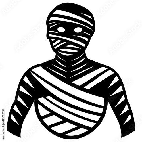 "Mummy Halloween Vector | AI Graphic Design File with White Background - Spooky & Fun"