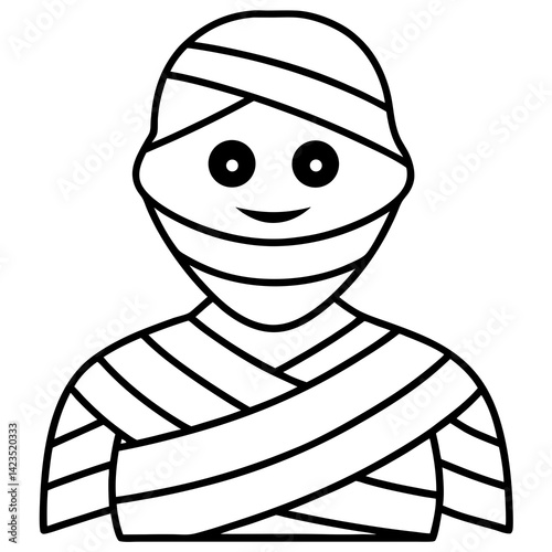 "Mummy Halloween Vector | AI Graphic Design File with White Background - Spooky & Fun"