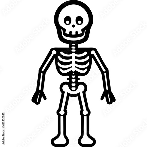 Skeleton Halloween Vector | AI Graphics Design File | White Background | Spooky Clipart for Microstock & Digital Use