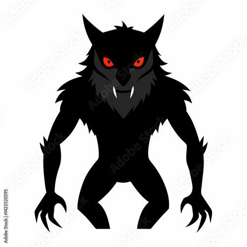 Werewolf Halloween Vector AI Graphic Design File with White Background | Microstock Digital Download