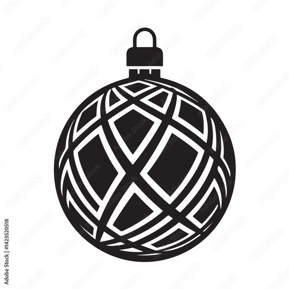 Fototapeta premium Vector icon of ornament ball for Christmas tree
