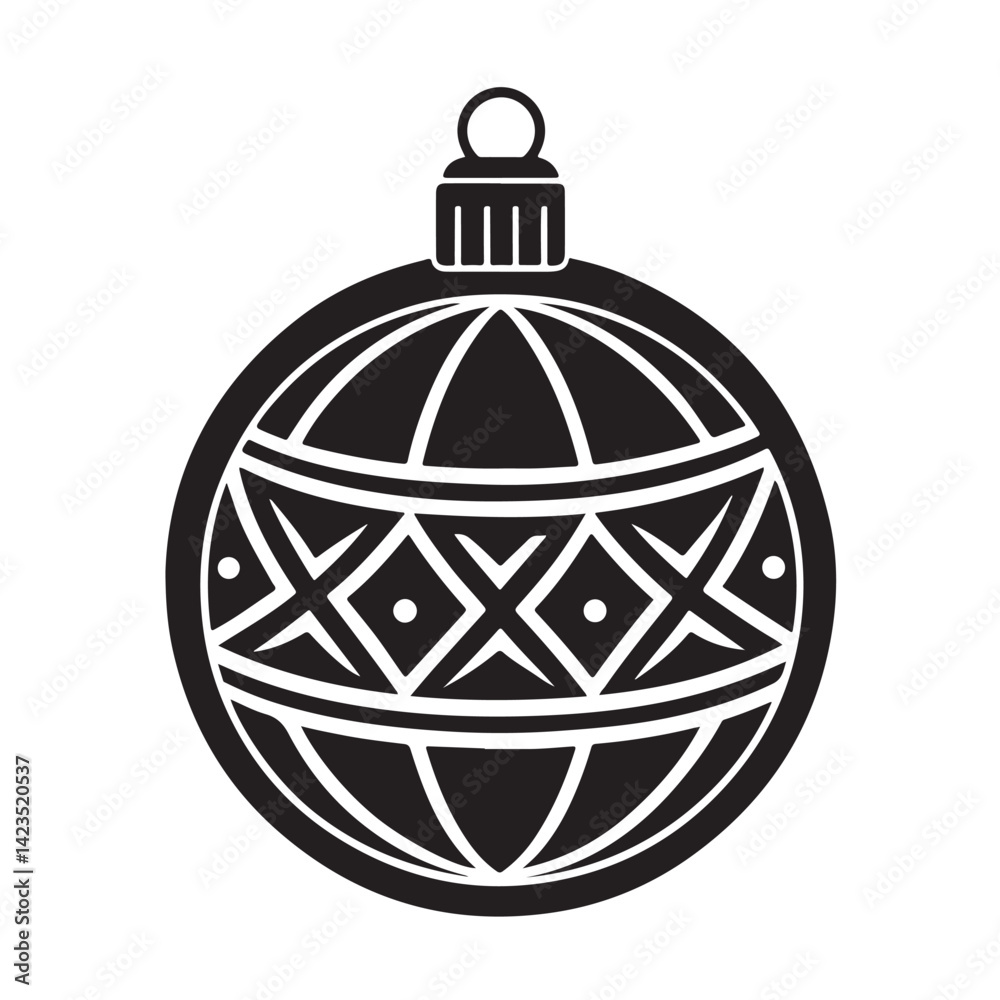 Fototapeta premium Christmas tree ornament ball vector illustration