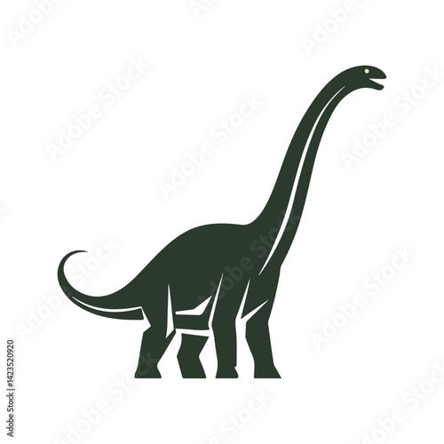 A minimalist illustration of a long neck dino 3