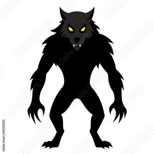 Werewolf Halloween Vector AI Graphic Design File with White Background | Microstock Digital Download