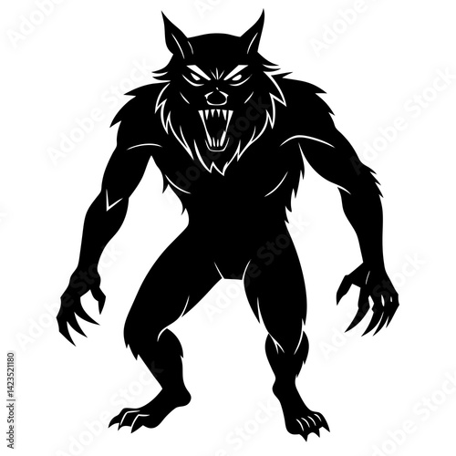 Werewolf Halloween Vector AI Graphic Design File with White Background | Microstock Digital Download
