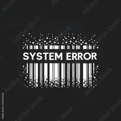 Distressed barcode with the words 