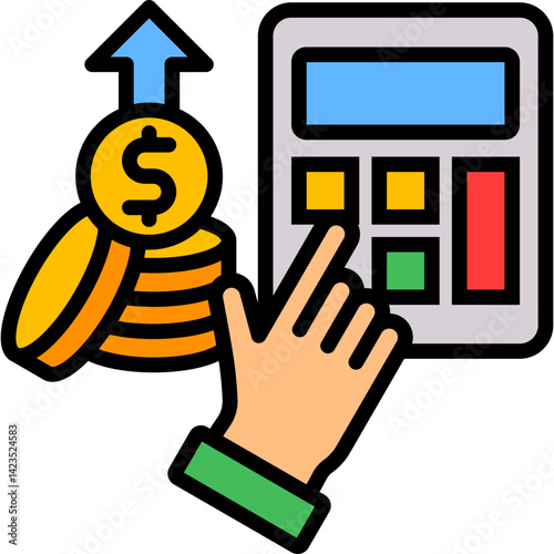 Accounting lineal color icon
