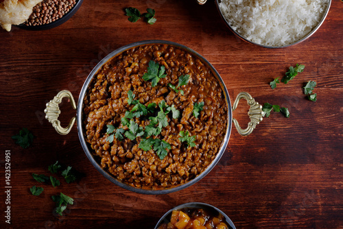 Lentil dal on an Indian plate
