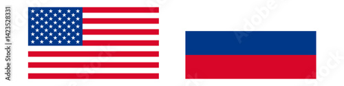 Usa russia flag. Usa and Russia.