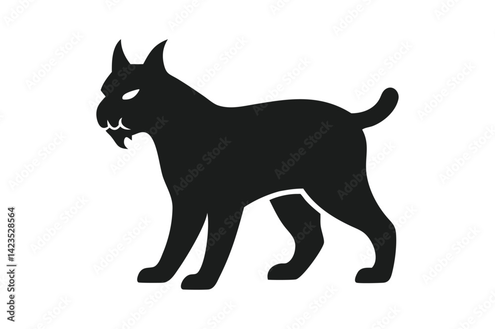 Obraz premium Lynx Silhouette Icon: Symbol of Strength and Wild Nature