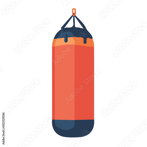 A Very Simple flat 2D icon boxing punching bag isolated on a transparent background, vector, flat design, animation design, vector, simple flat 2D icon, minimalist design, clipart