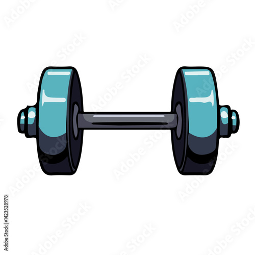 A Very Simple flat 2D icon dumbbell isolated on a transparent background, vector, flat design, animation design, vector, simple flat 2D icon, minimalist design, clipart, EPS format