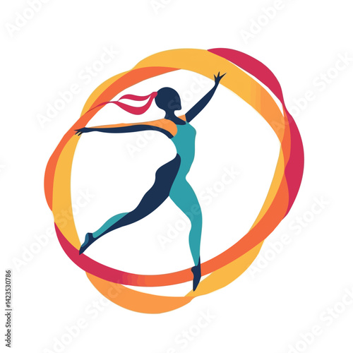 My Simple flat 2D icon of a Collection of rhythmic gymnastics ribbon isolated on a transparent background, vector, flat design, animation design, simple flat 2D icon, eps format