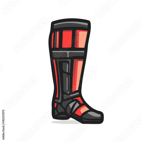 A Very Simple flat 2D icon shin guard isolated on a transparent background, vector, flat design, animation design, vector, simple flat 2D icon, minimalist design, clipart, EPS, vector