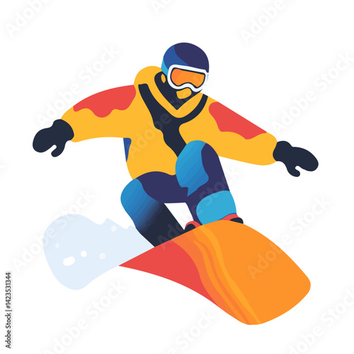 My Simple flat 2D icon of a Collection of a snowboarding action isolated on a transparent background, vector, flat design, animation design, simple flat 2D icon, eps format