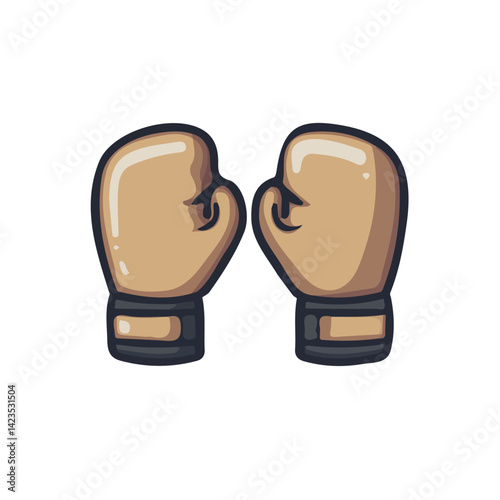 A Very Simple flat 2D icon sparring gloves isolated on a transparent background, vector, flat design, animation design, vector, simple flat 2D icon, minimalist design, clipart, EPS, vector