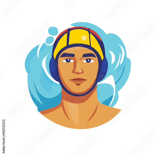 My Simple flat 2D icon of a Collection of water polo player isolated on a transparent background, vector, flat design, animation design, simple flat 2D icon, eps format