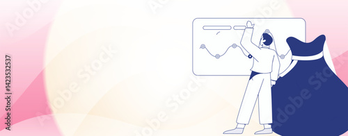 Internet financial management investment flat vector concept operation hand drawn illustration
