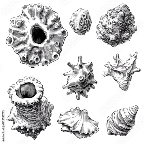 Tableau sur toile My Simple flat 2D illustration barnacle isolated on a transparent background, ve