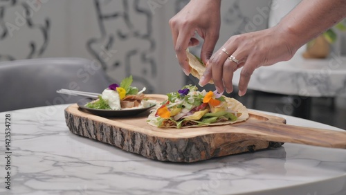 Hand preparing food