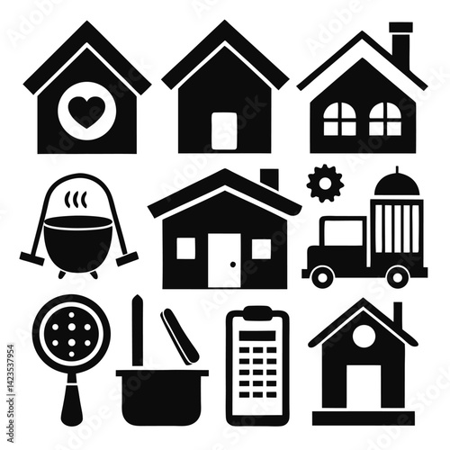 Collection of Black House and Home Icons