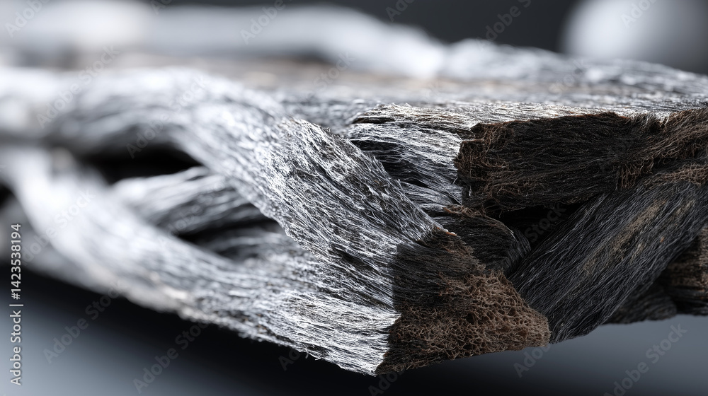 Macro Shot Of Frayed Synthetic Rope Fiber Macro Shot Of Frayed Synthetic Rope Fiber