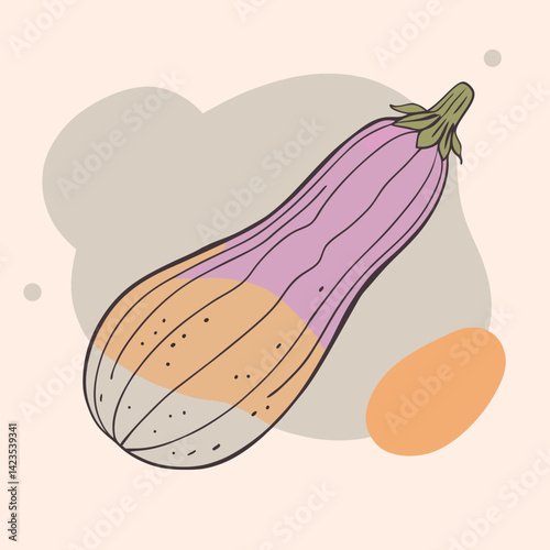 Black silhouette of a zucchini on a white background 