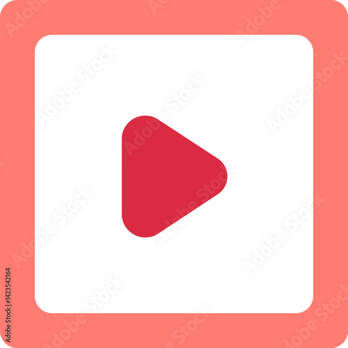Oplay Button In Rounded Square Icon