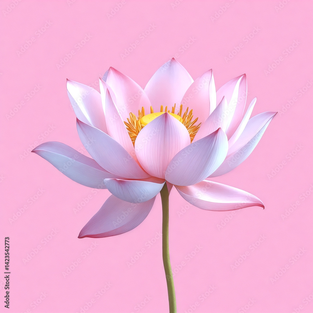 Fototapeta premium Lotus Flower on Soft Pink Background