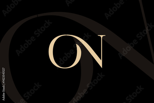 ON or NO letter logo icon design. Classic style luxury initials monogram.