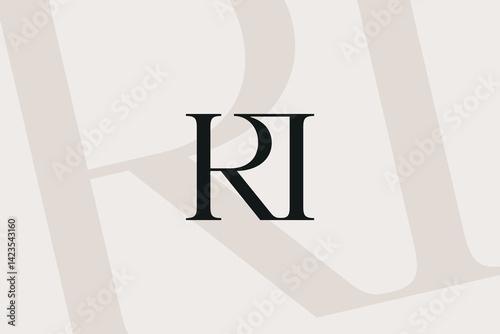 RI or IR letter logo icon design. Classic style luxury initials monogram.
