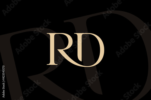 Εκτύπωση καμβά RD or DR letter logo icon design