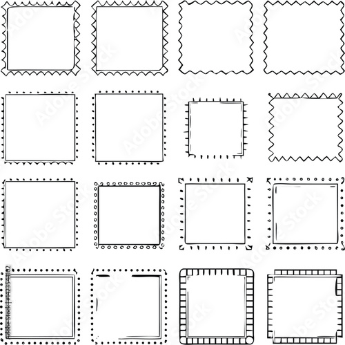 Postage Stamp Border Icons | Vintage Edges, Mail Frames & Postal Line Vector Set