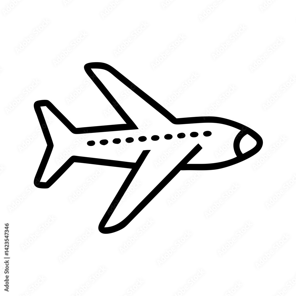 Fototapeta premium plane travel icon on transparent background flat vector icon for apps and websites