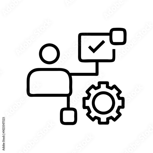 project management icon on transparent background flat vector icon for apps and websites