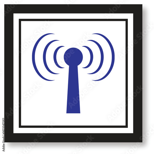 Antenna Signal Icon, Wireless Communication Graphic