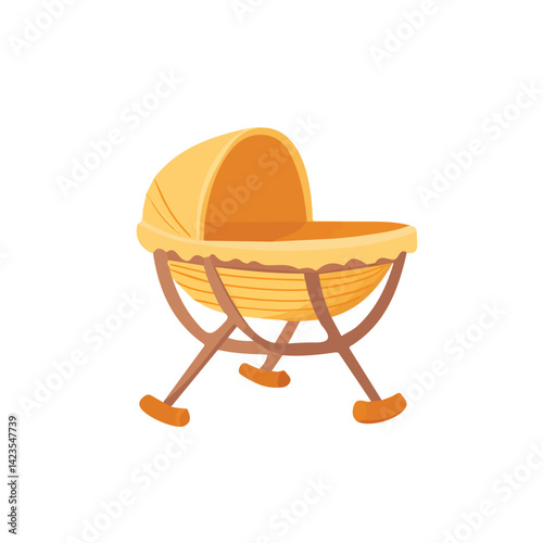  A Very Simple flat 2D icon of a Collection of baby bassinet illustration isolated on a transparent background, vector, flat design, animation design, vector, simple flat 2D icon, eps